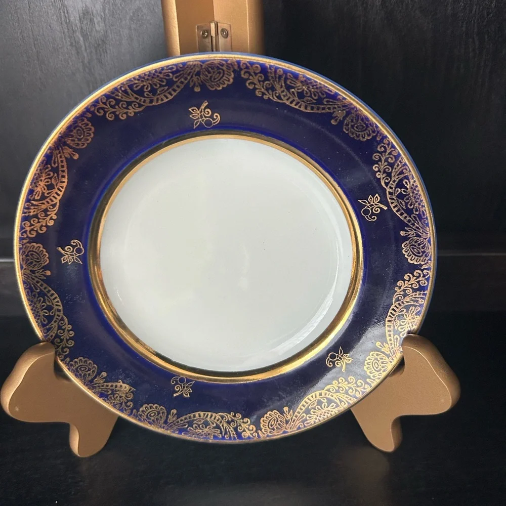 Lomonsov Plate Made USSR Cobalt Blue And Gold Elegant